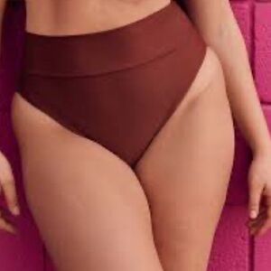 Aerie Crossover High Cut Cheeky Bikini Bottoms Copper size XL